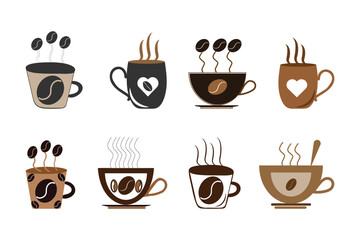Coffee cup clipart design, bundle, vector illustration, Vector icon sets, Flat design, symbol, trending, 
logo template, Editable Stroke, vector sign, branding and design, Hot coffee, graphic,