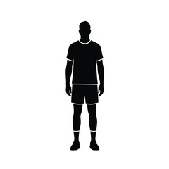Male silhouette standing wearing shorts and t shirt