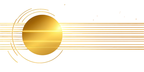 Abstract Gold Circle and Lines Design on Black Background