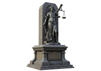 Lady Justice Monument: Symbol of Law and Equality isolated on transparent background