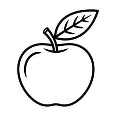 Vector illustration of an apple with a leaf in simple style