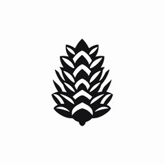 Minimalistic pinecone image, vector nature icon for graphic design silhouette