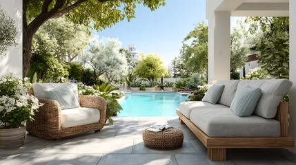 Still life: matte ceramic vase (baby's breath), textured glass bowl on wood. Dark slatted wood paneling, warmly lit below. Sophisticated, serene ambiance.
