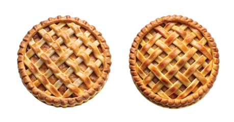 Thanksgiving Apple Pie: Freshly baked apple pie with lattice crust, high-detail PNG, traditional dessert