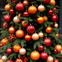 Christmas decorations on christmas tree