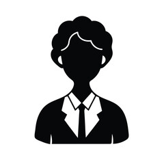 "Professional Silhouette Icon &ndash; Formal Attire with Suit, Shirt, and Tie &ndash; Representing Leadership, Corporate Identity, and Business Roles &ndash; Flat Vector for HR Dashboards, Organizational Graphics, Team
