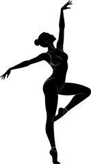 Ballet Dancer Silhouette Pose Graceful Dance Performance
