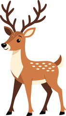 Obraz premium Cute Standing Deer Buck Forest Animal Character Children Illustration