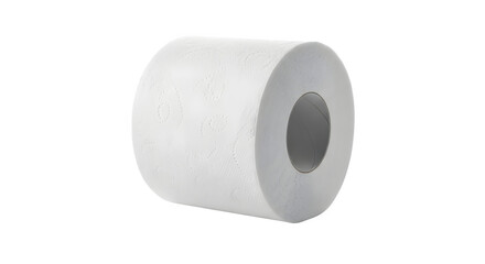 Fototapeta premium White toilet paper roll isolated on transparent background in studio shot