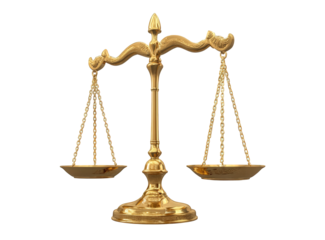 Golden Scales of Justice on Black Background