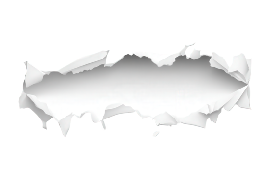 Torn White Paper on Black Background