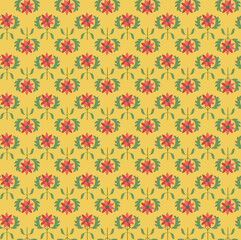 A vintage floral garden of repeating blooms evokes a sense of timeless charm in a retro style design