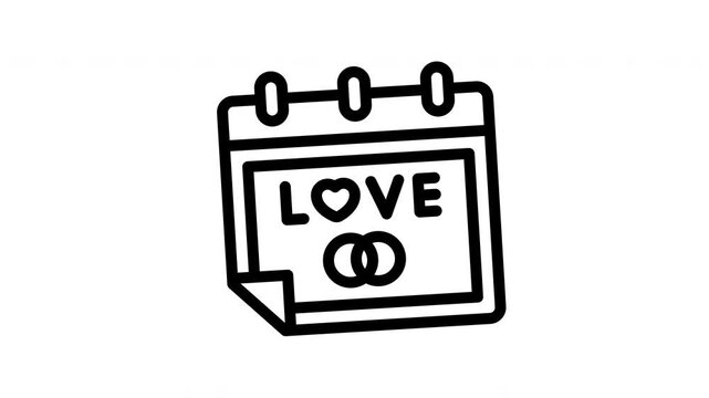 calendar minimalist stroke animation