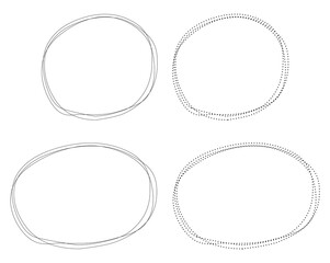 手描き風の楕円形フレームセット