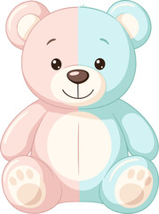 Two Tone Teddy Bear Pink Blue Cute Baby Toy Gift