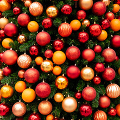 Colorful christmas tree decorations