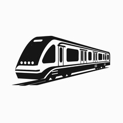 High speed passenger train transport, modern style vector minimalist silhouette