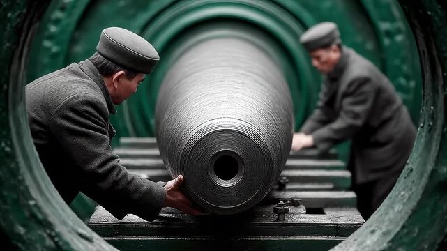 Focused Workers Collaborate to Manufacture Precision Machinery