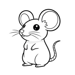 Vector illustration of cute cartoon mouse illustration