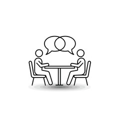 Vector illustration of two people having a business meeting and conversation