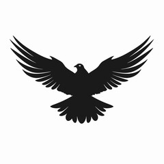Fototapeta premium Majestic bird soars with open wings, creating a powerful abstract silhouette