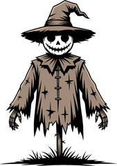Scary Halloween Scarecrow With Jack O Lantern Face Costume