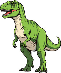 Fototapeta premium Green Tyrannosaurus Rex Dinosaur Standing Prehistoric Predator