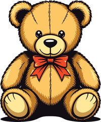 Cute Teddy Bear Plush Toy With Red Bow Children Gift