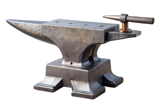 Cast iron anvil with forging hammer and blacksmith tongs 3d rendering isolated on transparent background
- Powered by Adobe