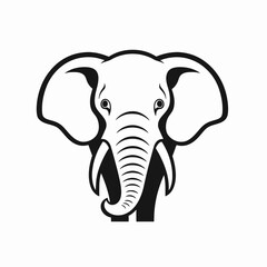 Naklejka premium Striking minimalist elephant artwork featuring a bold monochrome color scheme silhouette