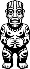 Tiki Warrior Vector Art Ideal for Tattoos andic Designs