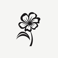 Fototapeta premium Elegant black and white floral design for minimalist decoration silhouette