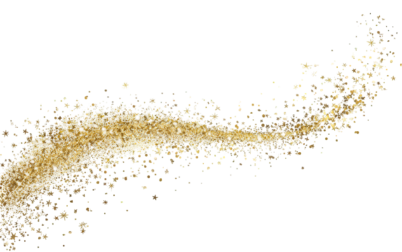 Abstract Golden Glitter Wave on Black Background