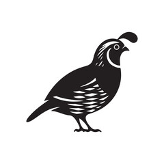 Obraz premium Quail Bird Silhouette Icon for Wildlife and Nature Themed Designs