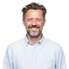 Obraz premium Happy Mature Man Smiling Isolated transparent png background