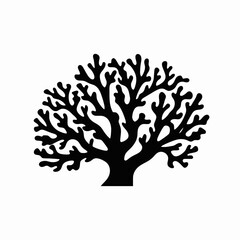 Naklejka premium Majestic black tree branches spread outward in a striking abstract silhouette