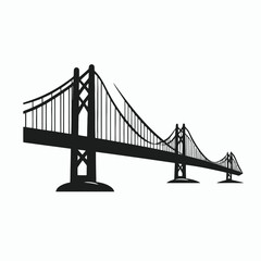 Majestic architectural marvel: a striking bridge construction in stark black silhouette