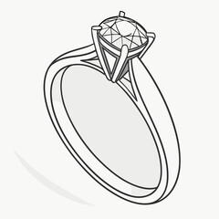 Elegant solitaire diamond engagement ring with a classic prong setting and a white gold band