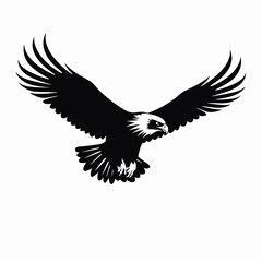 Obraz premium Majestic eagle soaring with powerful outstretched wings creates dramatic vector silhouette