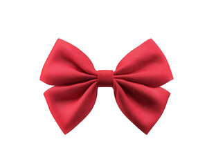 Fototapeta premium Red Fabric Bow Tie on Transparent Background