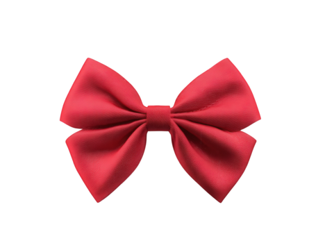 Red Fabric Bow Tie on Transparent Background