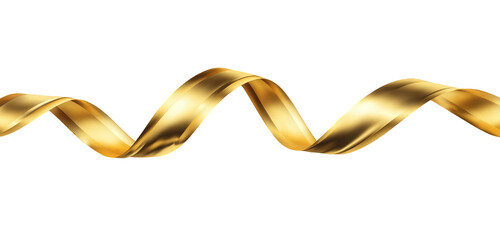 Golden Spiral Ribbon on Black Background