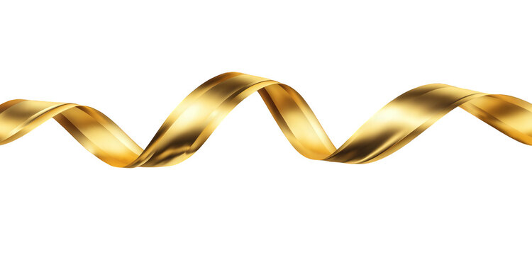 Golden Spiral Ribbon on Black Background