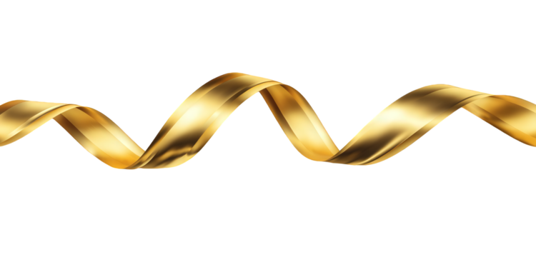 Golden Spiral Ribbon on Black Background