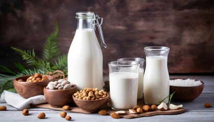 dairy free milk drink and ingredients