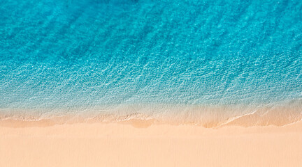 Amazing summer aerial beach view with calm peaceful waves turquoise lagoon clear blue sea horizon stunning nature seascape scenic shore tropical island paradise dreamy summertime travel vacation views
