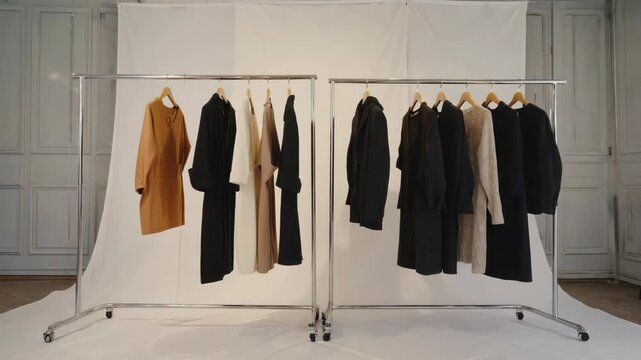 Rack of black and brown jackets