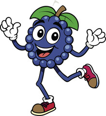 Naklejka premium Vector art of happy blackberry cartoon character