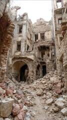 Abandoned ruins in a desolate place