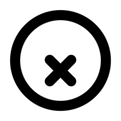 Obraz premium Circle X Icon Outline